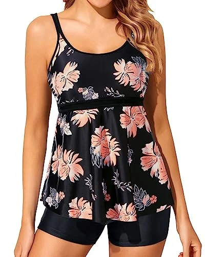 Two Piece U Neck Tankini Bathing Suits