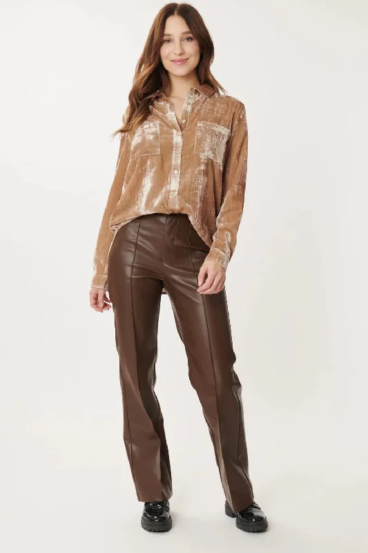 Nadia Vegan Leather Pant - Coco