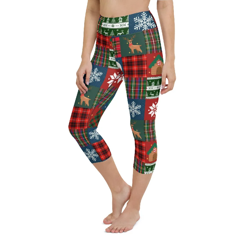 Christmas Patchwork Yoga Capris