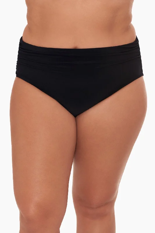 Plus Size Shirred Jersey Swim Bottom