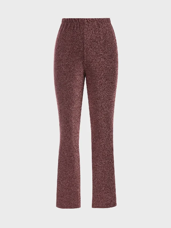 Midsize Glittery Full-Length  Flare Pants