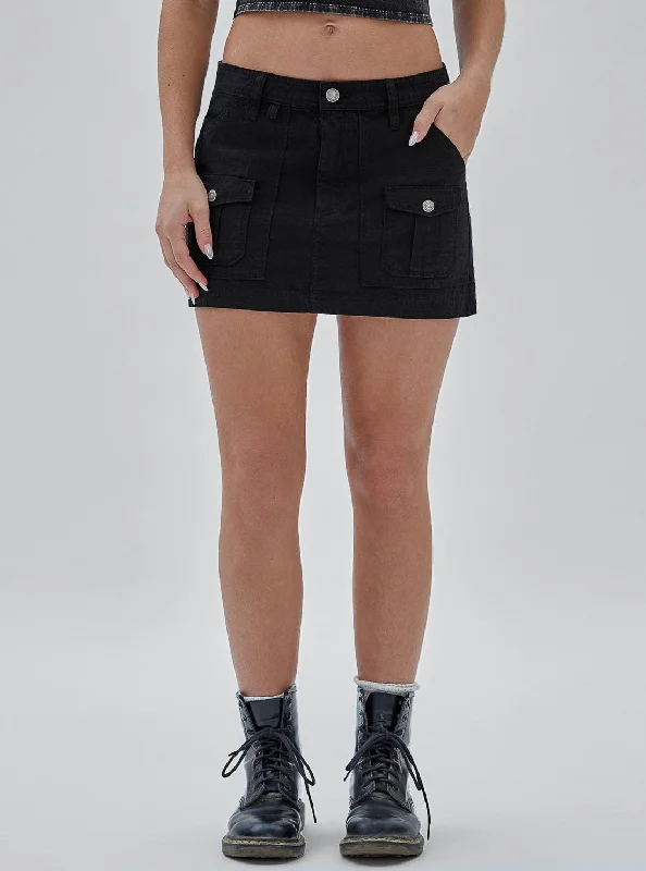 Guess Originals Black Ripstop Mini Skirt