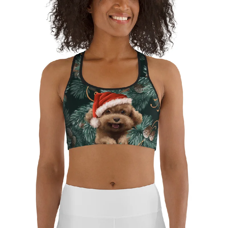 Santa Puppy Sports Bra