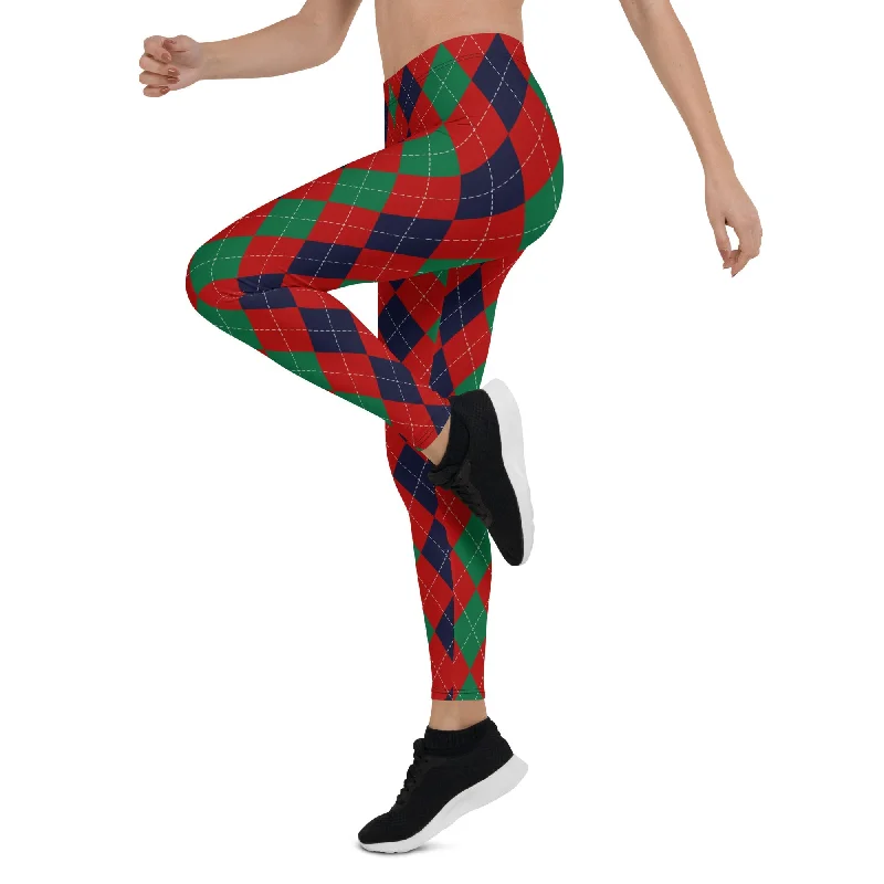 Christmas Argyle Leggings