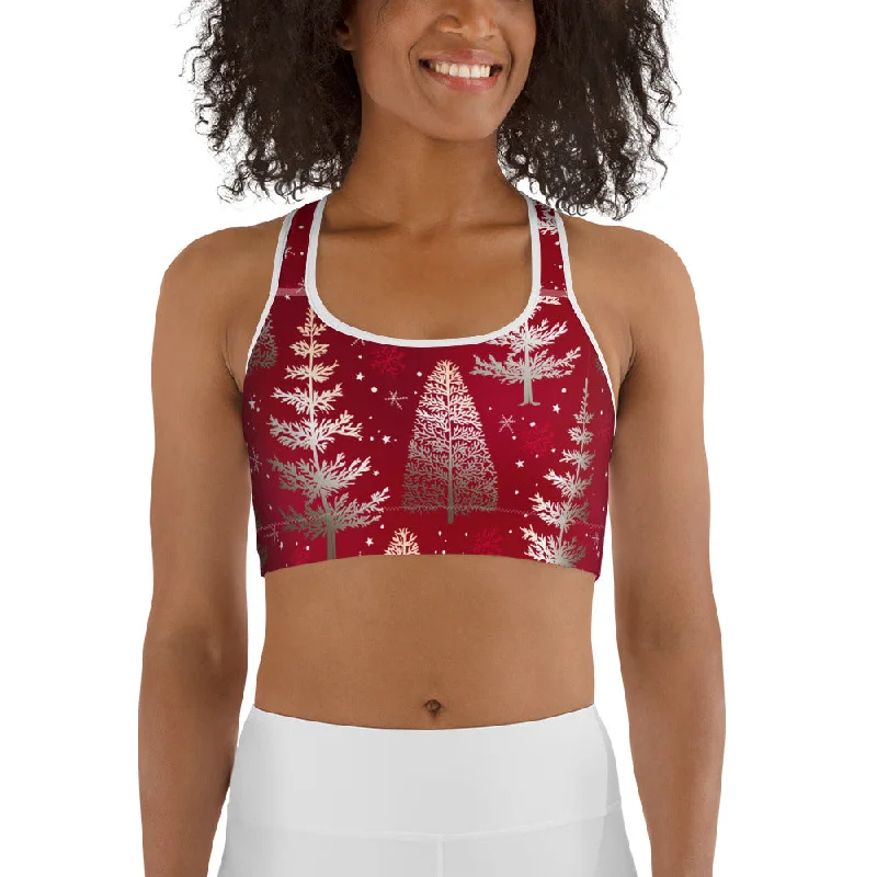 Silver Noel Pines Sports Bra