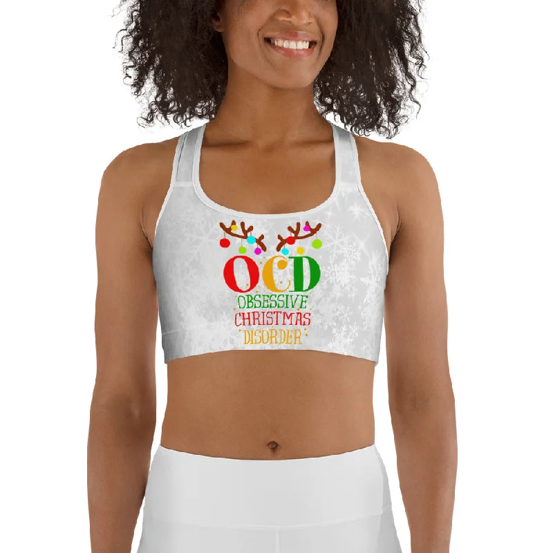 Christmas OCD Sports Bra