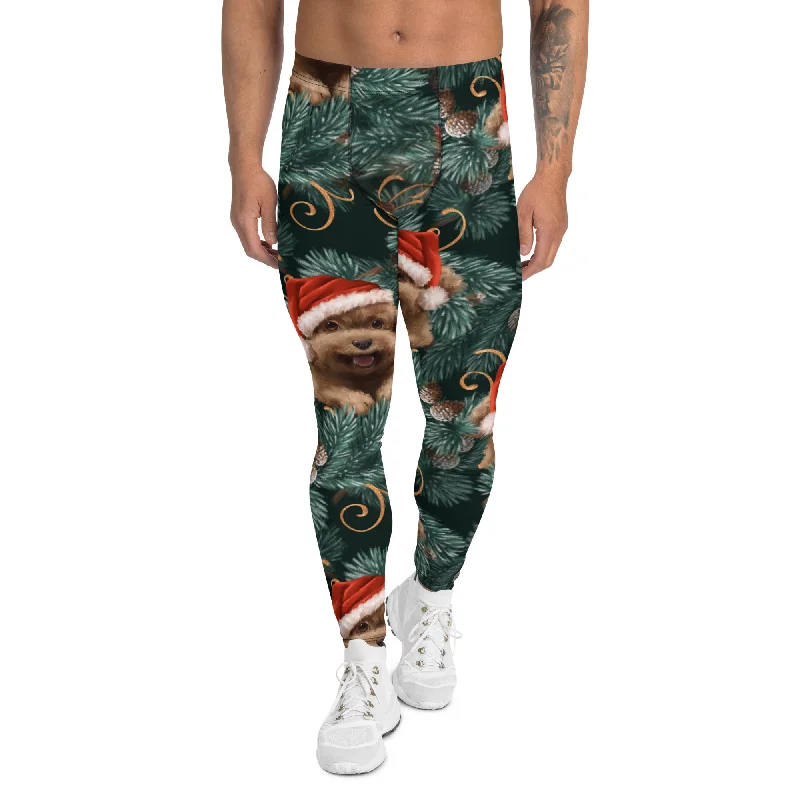 Santa Puppy Men's Leggings