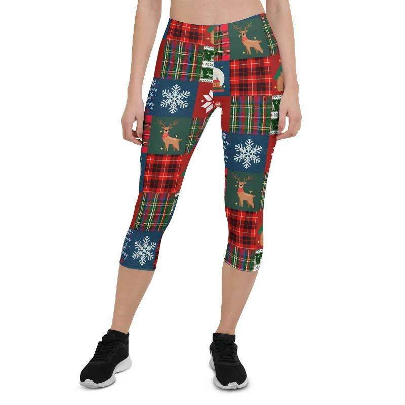 Christmas Patchwork Capris