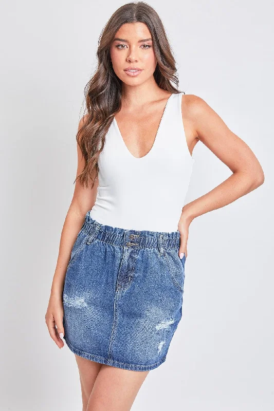 Women's Paperbag Denim Skirt