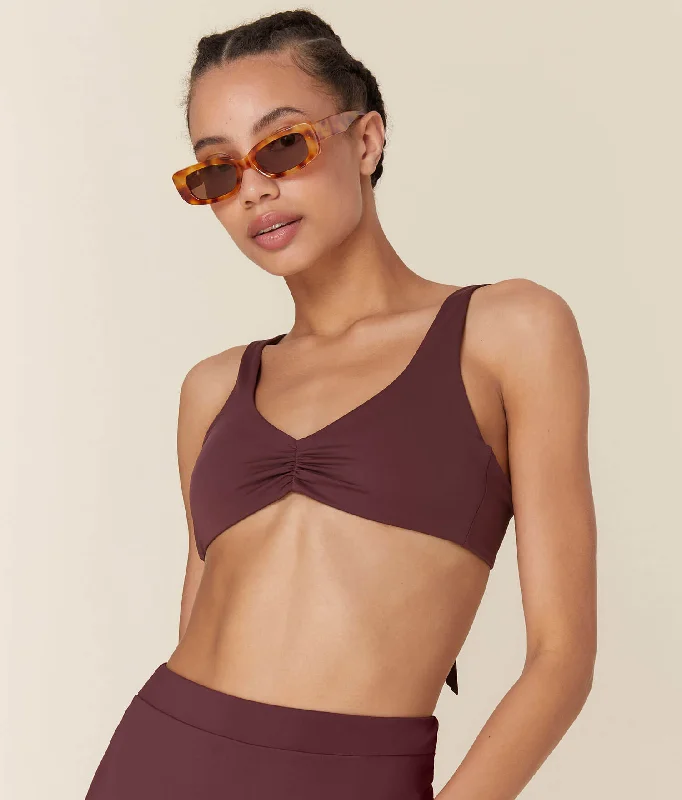 The Honolulu Bikini Top - Eco Nylon - Cacao