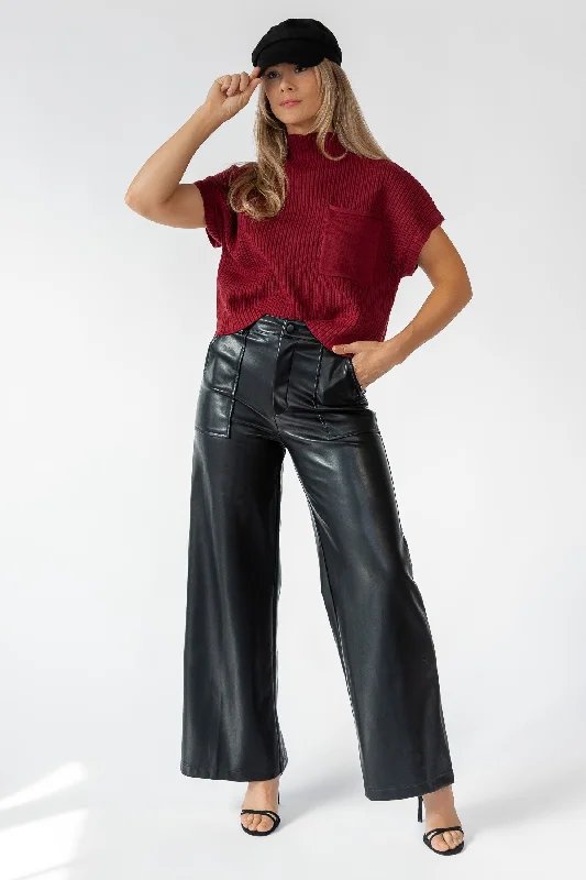 Joliet Ruby Pocket Cropped Sweater - Final Sale Stylish Women's Tropical 