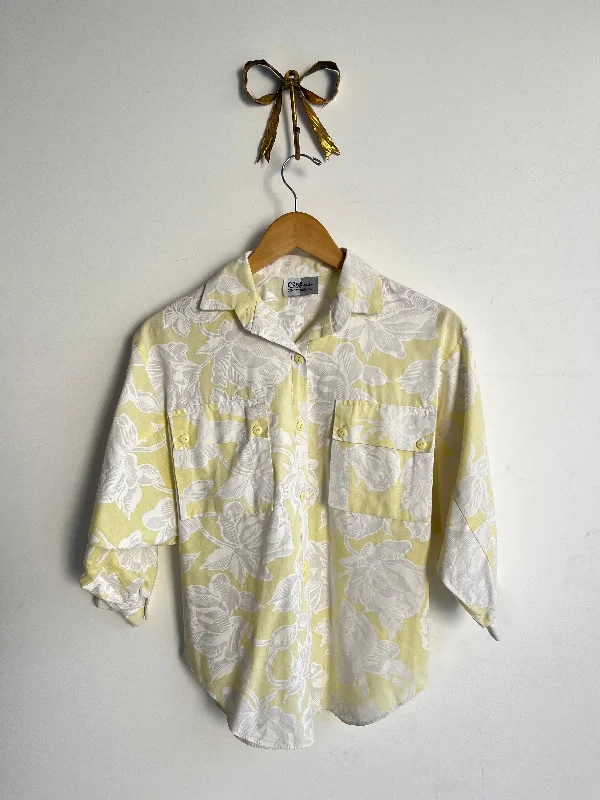 Box Pocket Floral Blouse Refined Women's Hand - crafted