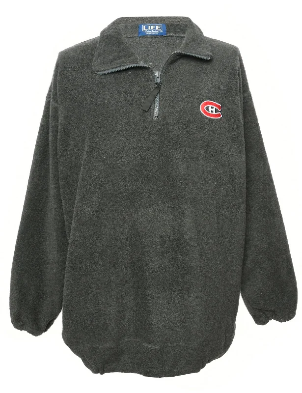 Dark Grey Fleece Sweatshirt - M Athletic Women's High - 