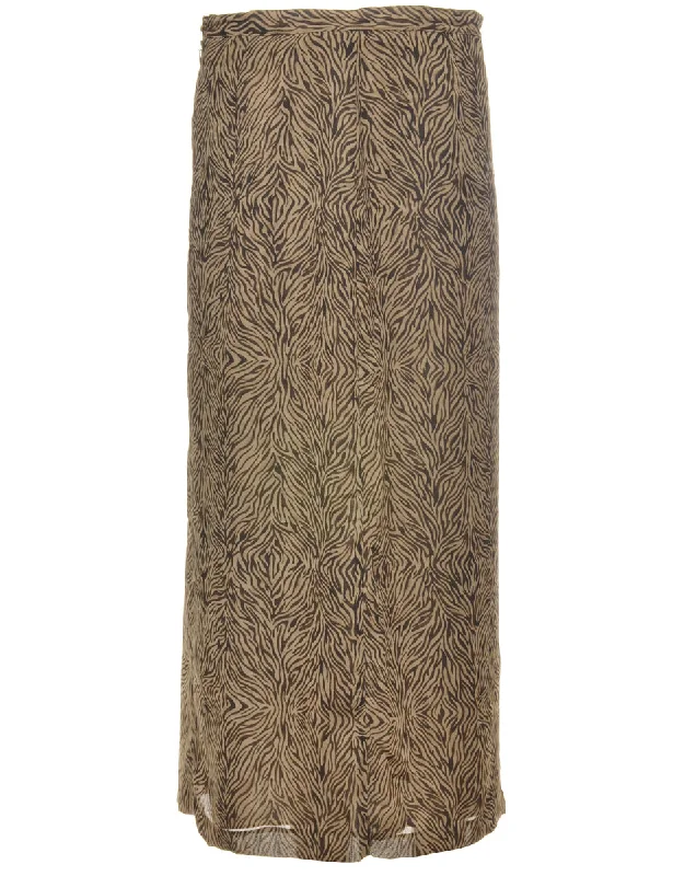 Animal Print Skirt - M Traditional Women's Wool