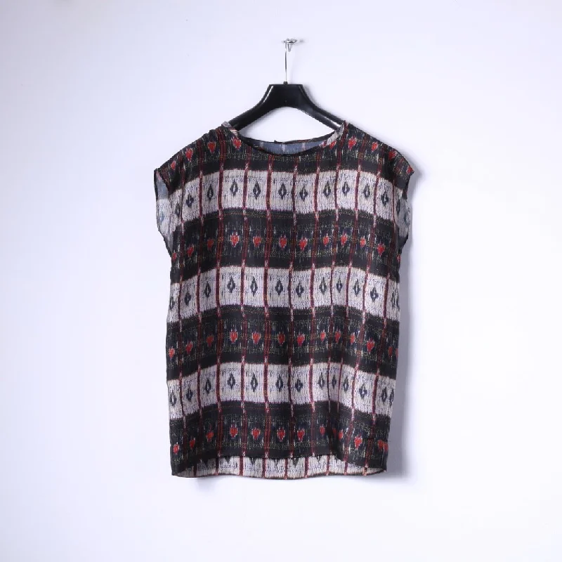 Maliparmi Women 42 S Shirt Multicoloured Boho Thin Materian Satin Italy Top Modern Women's 