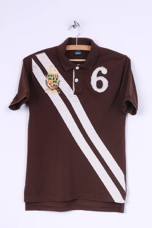 Polo by Ralph Lauren Womens S 8 Polo Shirt Brown Short Sleeve Golf Tournament RLPC #6 Rugged Women's Outdoor 