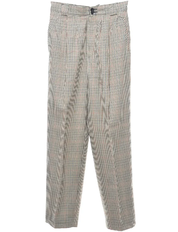 Houndstooth Grey Trousers - W28 L31 Adventure