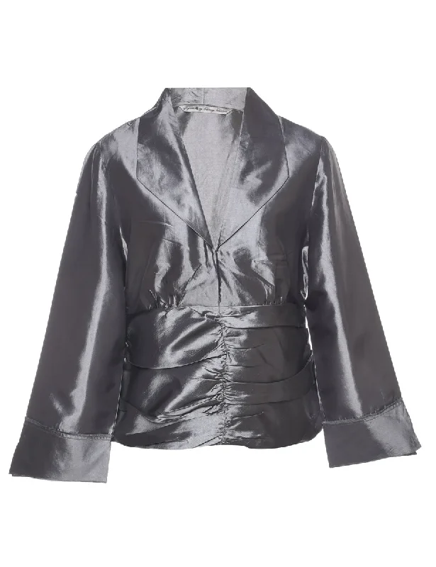 Silver Blouse - L Laid - back Women's Style