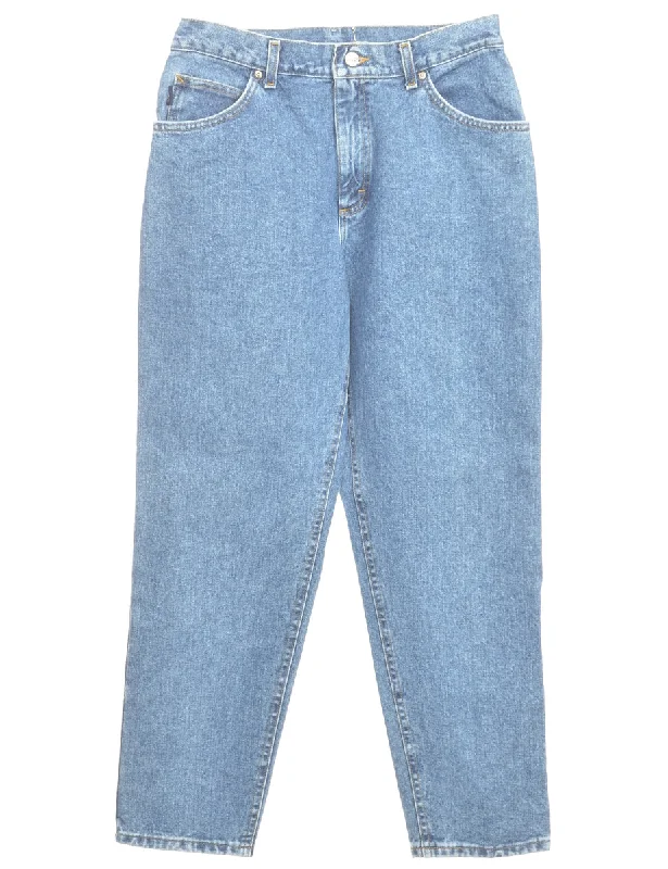 Light Wash Tapered Jeans - W31 L28 Athletic Women's High - 