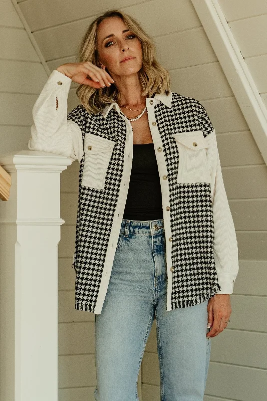 Montreal Houndstooth Shacket | Ivory + Black Modern Women's Tech