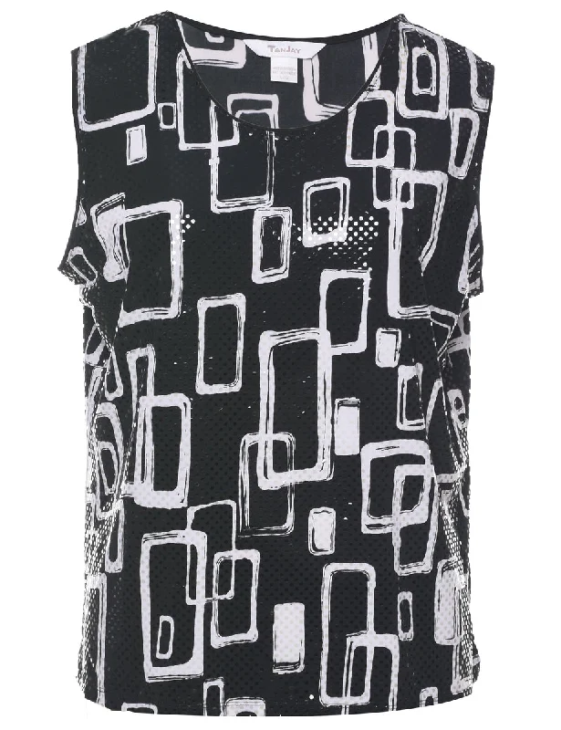 Geometric Evening Top - L Feminine Women's Style 