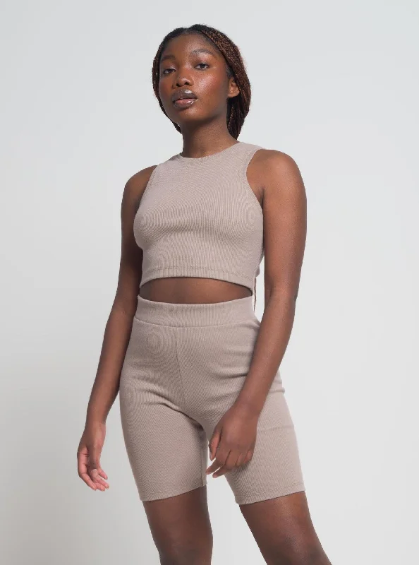 TINCSET taupe bodycon top Modern Women's 