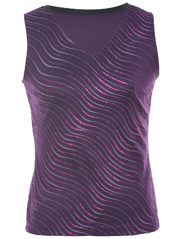 Sparkly Purple Evening Top - S Earthy Women's Hemp - based