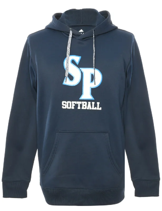 Adidas Softball Navy Printed Hoodie - L Bold Women's Animal Print