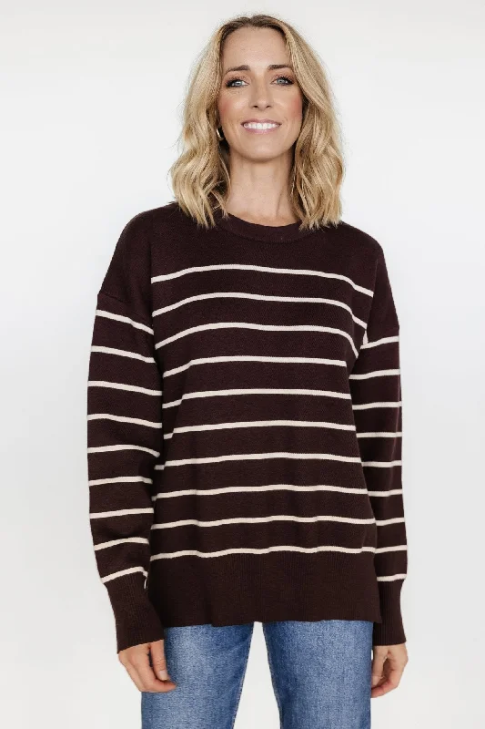 Colmar Striped Sweater | Clove + Cream Feminine Women's Soft 