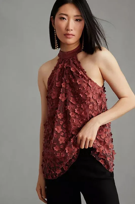 Floral Halter Top Stylish Women's Tropical 
