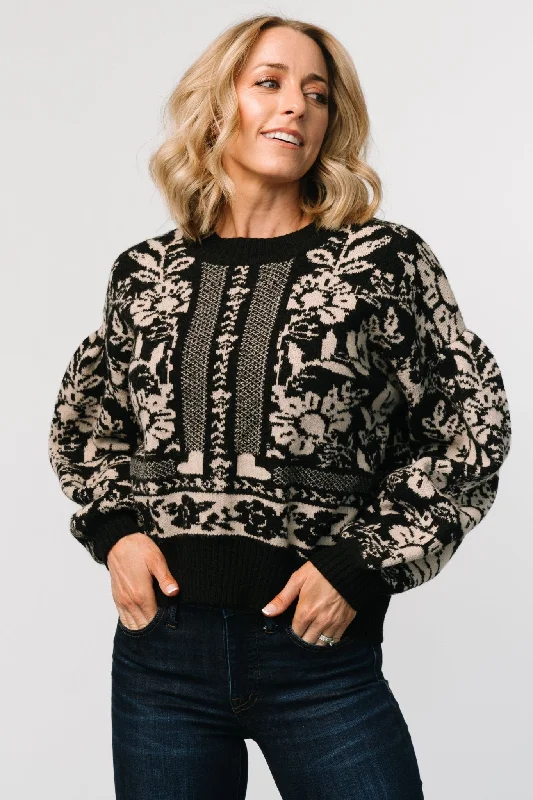 Salzburg Sweater | Black + Natural Elegant Women's Formal 