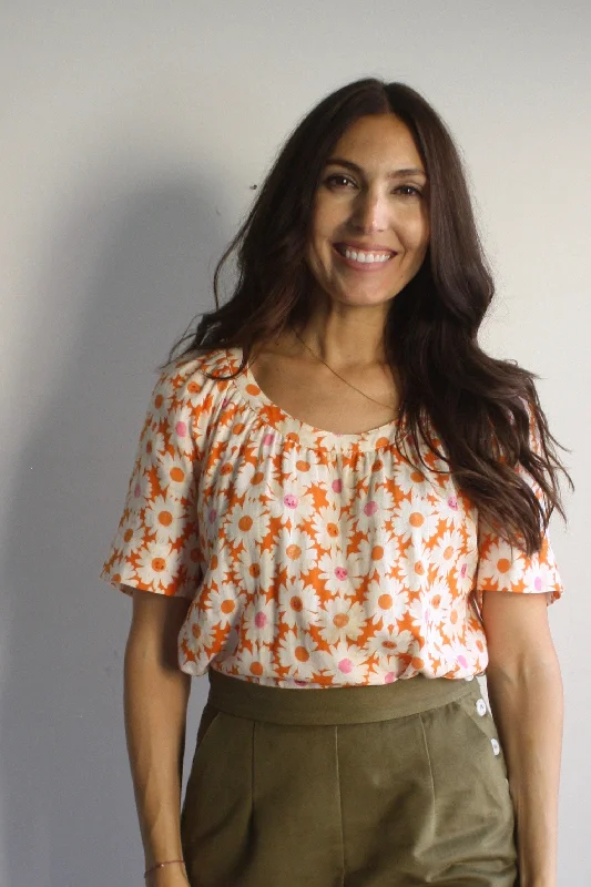 Ann Blouse - Daisy Face Unique Women's Upcycled