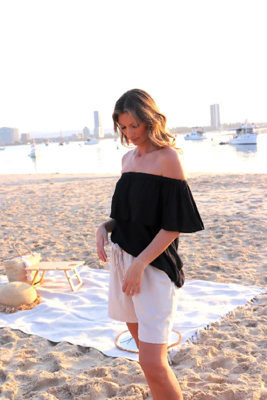 Love The Frill On Or Off Shoulder Top In Black Practical Women's Multi - 