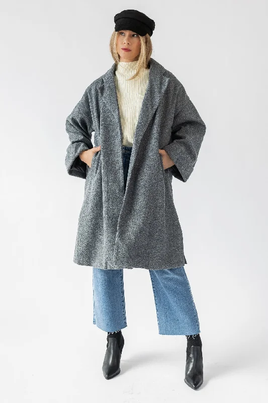 Quincy Grey Oversized Jacket - Final Sale Artistic Women's Hand - painted
