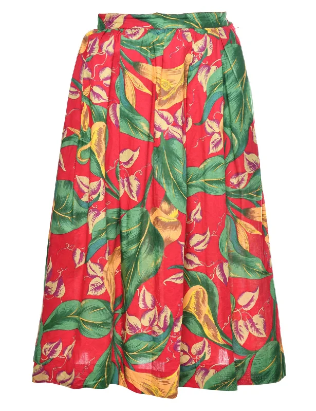 Floral Pleated Skirt - XS Earthy Women's 