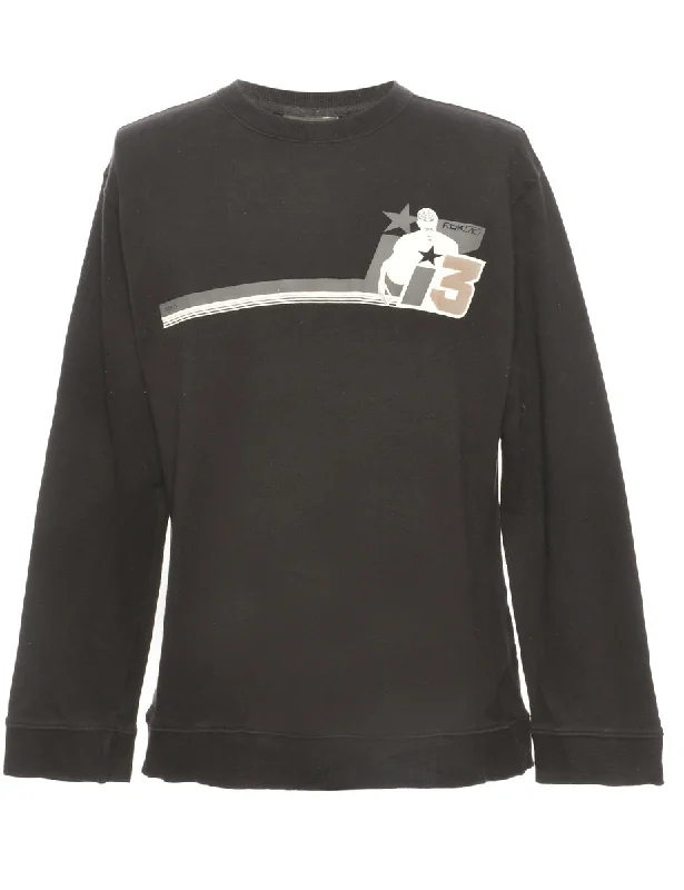 Reebok Sports Black Sweatshirt - M Youthful Women's Anime - inspired