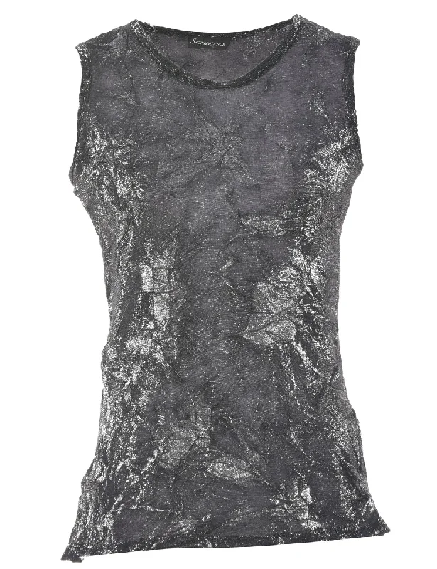 Lurex Silver Evening Top - S Traditional Women's Wool