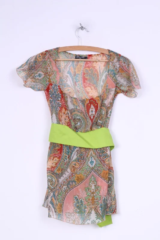 Chemistry Italia Womens 1 M Blosue Tunic Multicolor Transparent Sporty Women's Athleisure 