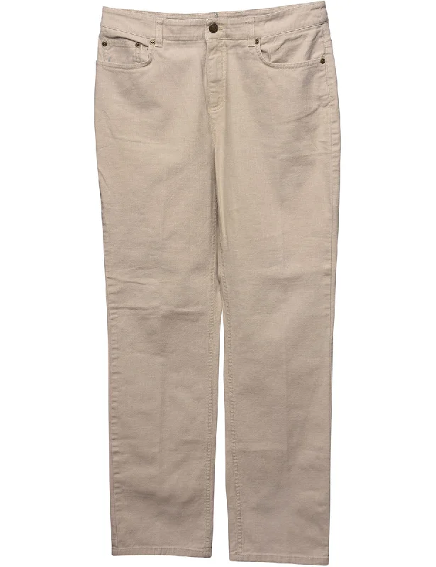 Light Brown Tapered Jeans - W33 L31 Hip Women's Retro