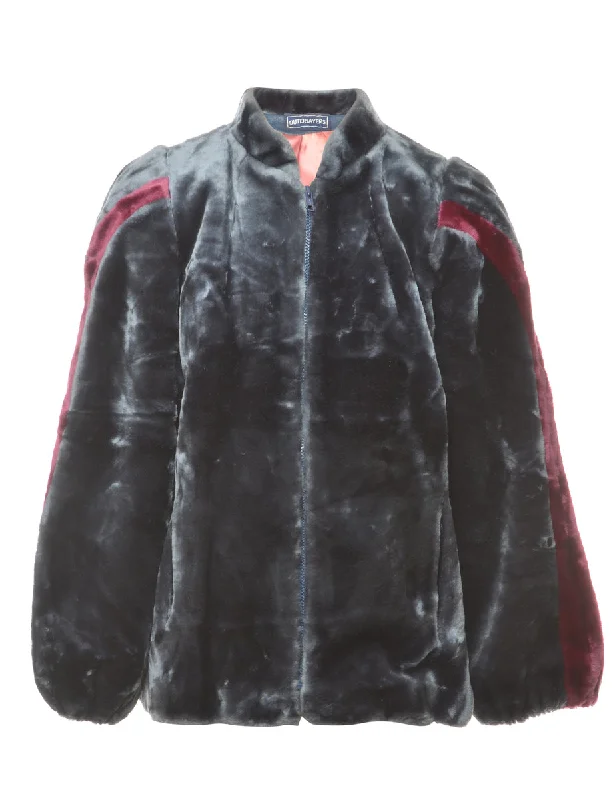 Black Faux Fur Coat - M Classic Women's Tweed