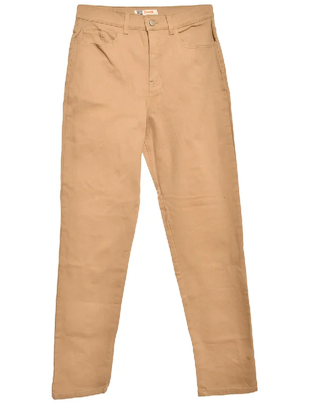 Zip Front Skinny Fit Jeans - W32 L35 Hip Women's Retro