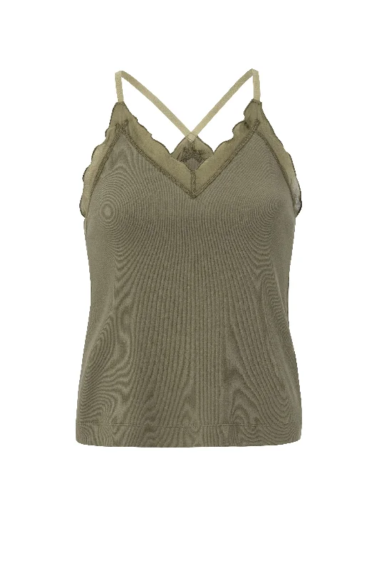 Gerry Singlet Stone Gray w Woven Details garde