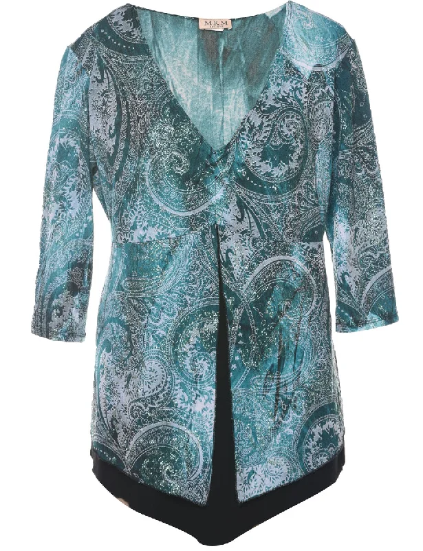 Paisley Evening Top - XL Unique Women's Upcycled