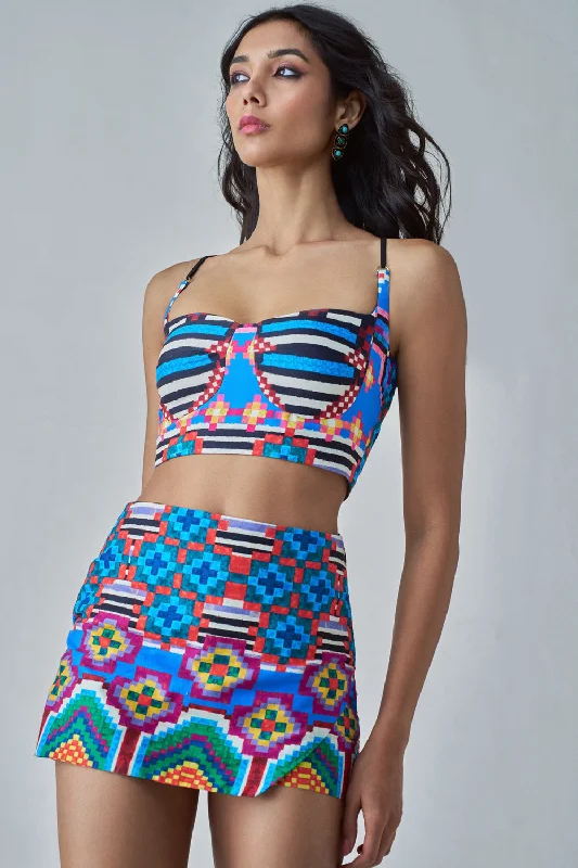 Sia Ikat Print Blouse Stylish Women's Neon