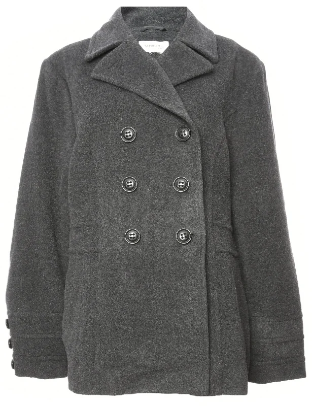 Double Breasted Wool Coat - L Refined Women's 