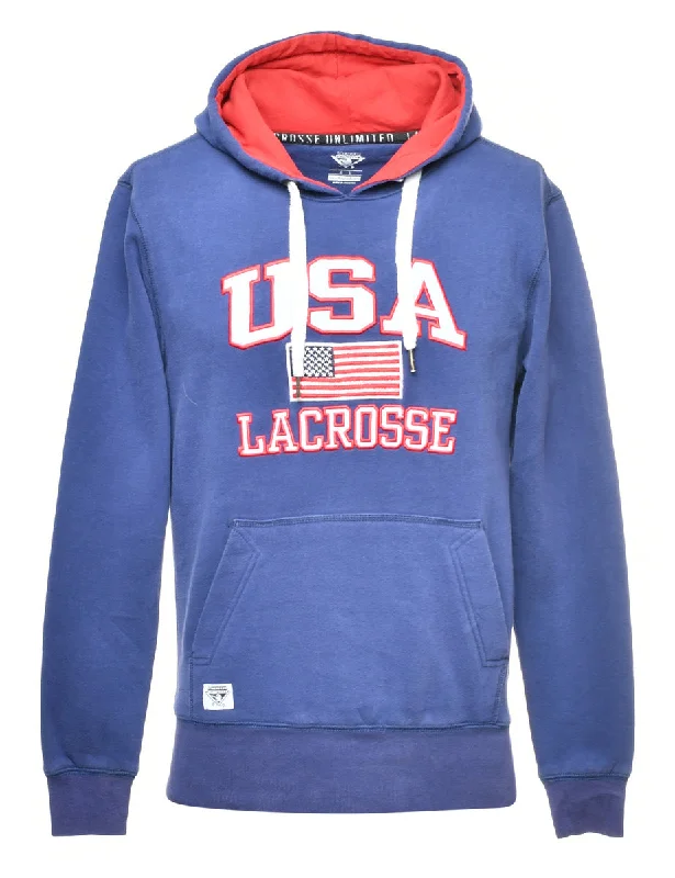 USA Lacrosse Printed Hoodie - S Cool Women's Distressed