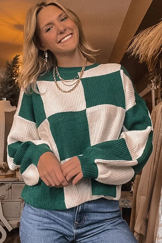 Cosmo Checkered Sweater Bold Women's Statement