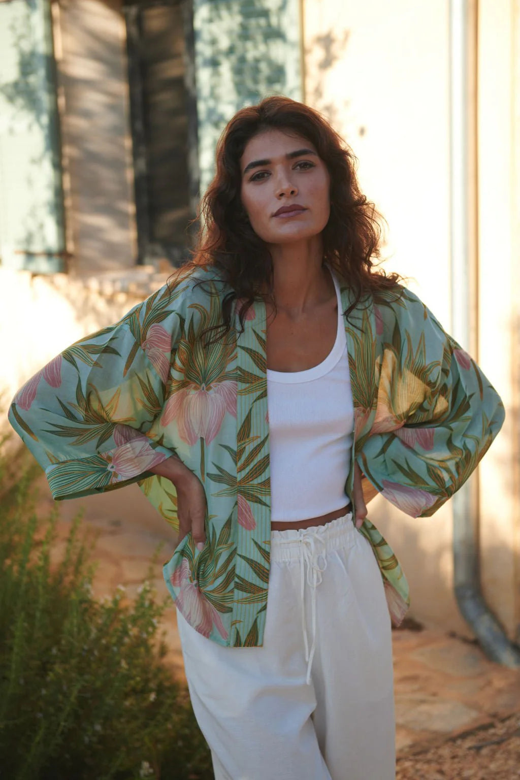 Deco Bud Aqua Kimono Bold Women's Statement