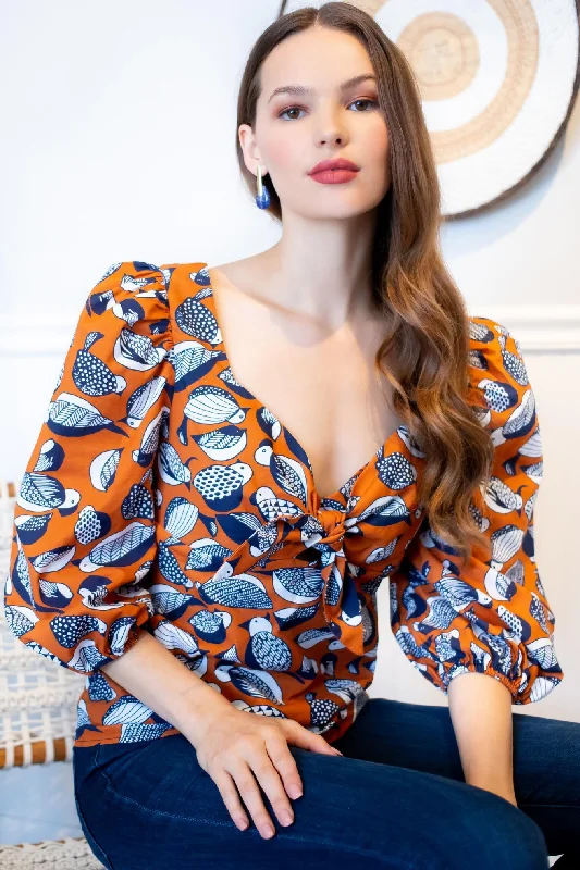 Tropical Sweetheart Blouse Preppy Women's College