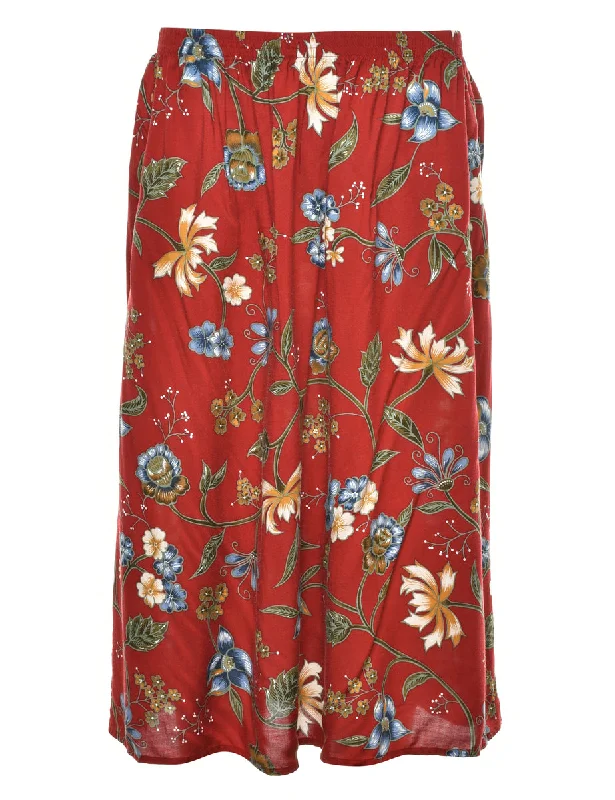 Floral Flared Skirt - S Modern Women's 